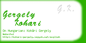 gergely kohari business card