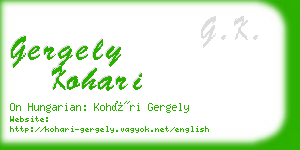 gergely kohari business card